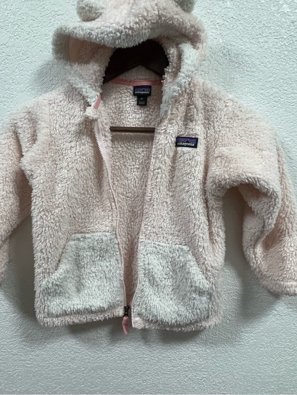 Patagonia Kids Plush Hooded Jacket - Pale Pink